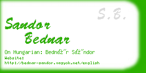 sandor bednar business card